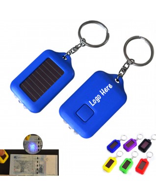 Mini solar power flash light keychain