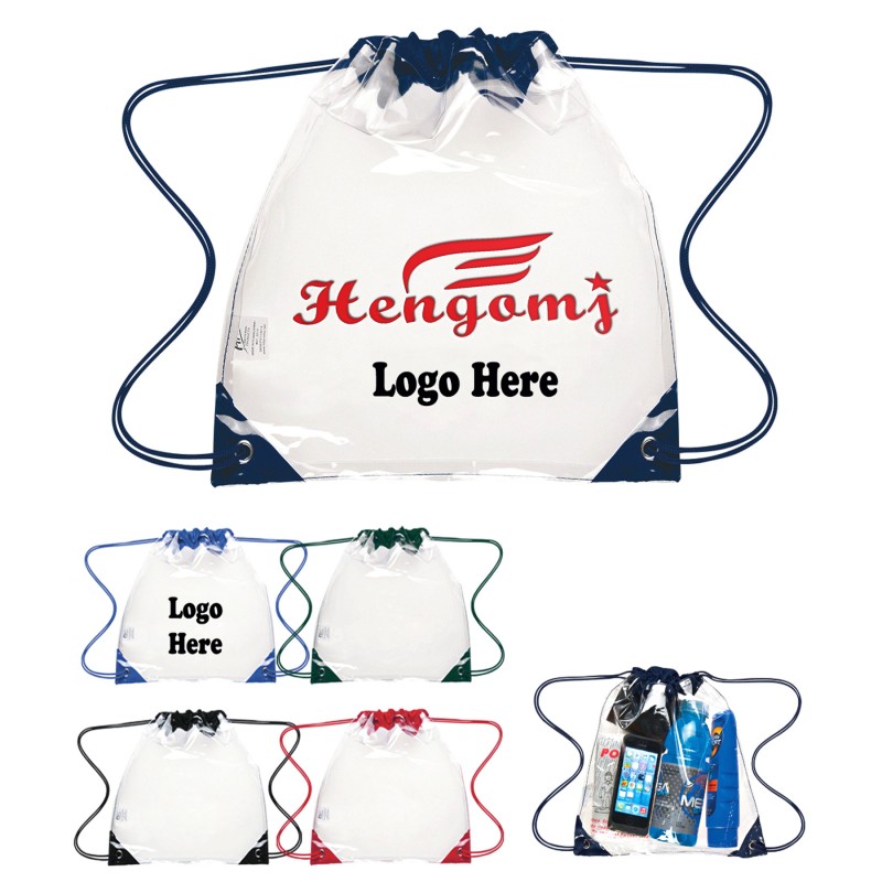 Transparent Clear Security Hassle Free PVC Drawstring Bag