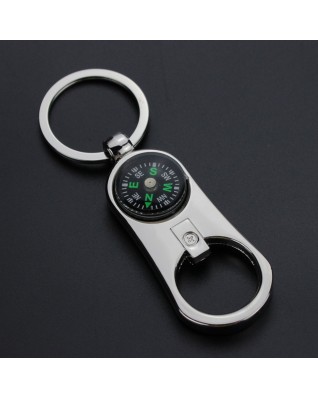 Key Chain /Bottle Opener With Compass