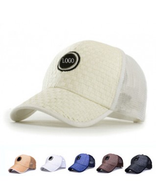 Straw Front Visor Sandwich Cap  