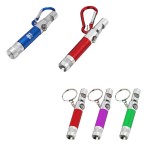Multi-tool LED Whistle Flashlight Keychain/Carabiner 