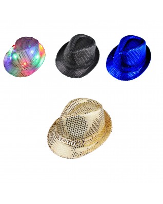 Sequin LED Fedora Hat
