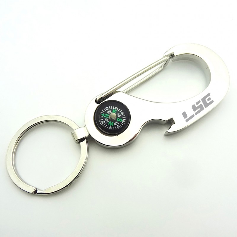 Compass Metal Carabiner Key Chain 