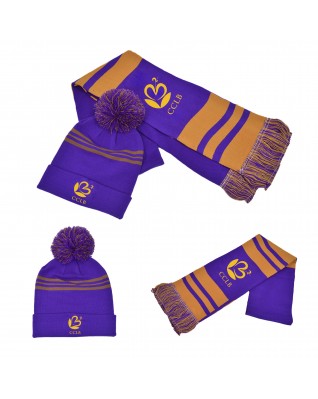 Knitted Acrylic Winter Stadium Scarf and Beanie sets