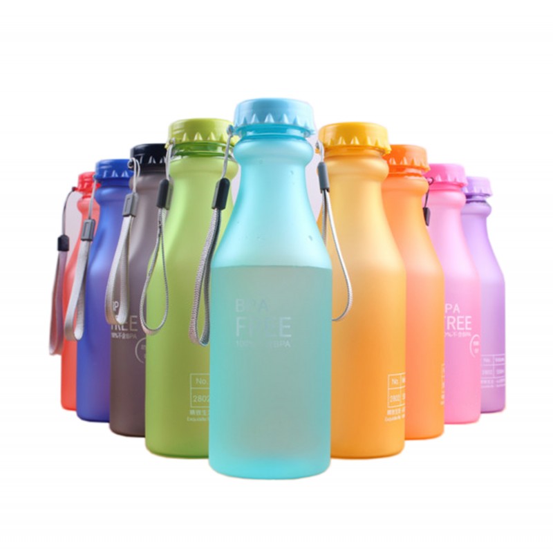18.5oz Candy Color Plastic Sport Water Bottle