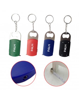 4 In 1 Key  Holder With Bottle Opener Measure Tape LED Light