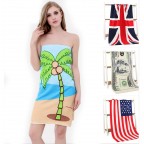 27"x 55" Full Color Imprint Terry Velour Beach Toewl