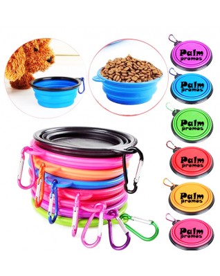 Collapsible Silicone Pet Bowl With Carabiner