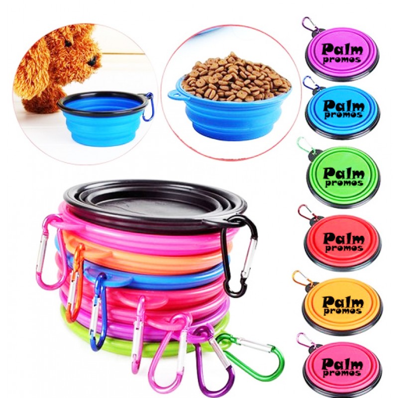 Collapsible Silicone Pet Bowl With Carabiner