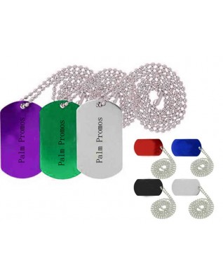 Aluminum dog tag with bead chain Aluminum dog tag with bead chain
