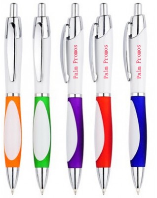 Curved Barrel Ballpoint Pen with window Grip