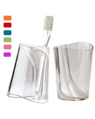 Transparent 2-in-1 Creative Antiscale Toothbrush Holder Cup