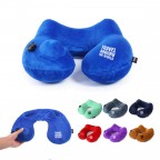 U Shaped Inflatable Hand-Pumping Fleece Pillow