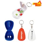 Plastic Case Pill Holder Keychain With Cut