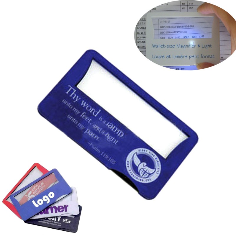 Pocket magnifier with led light, Credit Card Sized Magnifier Light