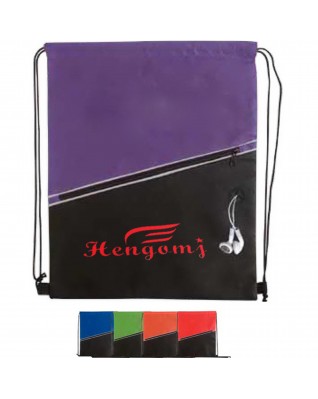 Foldable outdoor travel Polyester drawstring bag