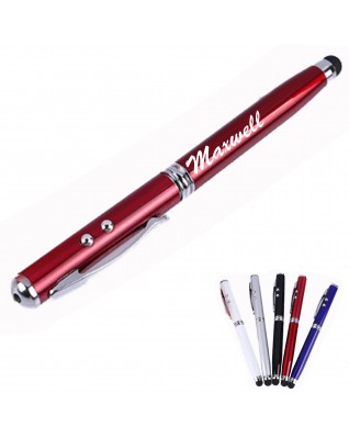 LED Flashlight Ballpoint Pen With Laser & Stylus