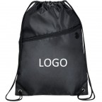 Drawstring Backpack Bag With Front Zipper Pocket