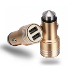 3 in 1 Metal Car Power Adapter With Emergency Escape Hammer
