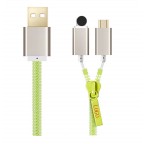 Zipper (2 in 1)  USB Charging and Sync Cable with Micro USB