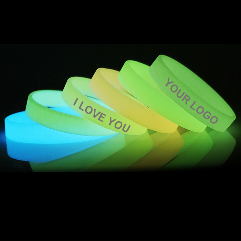 Glowing Silicone Custom Wristbands