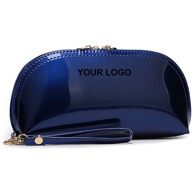 Women Cosmetic Case With Patent Pu Leather  