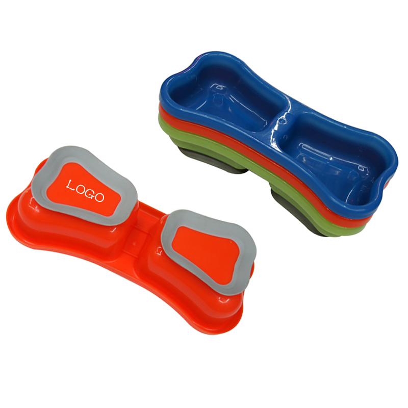 Non-slip Plastic Double Mouth Pet Bowl