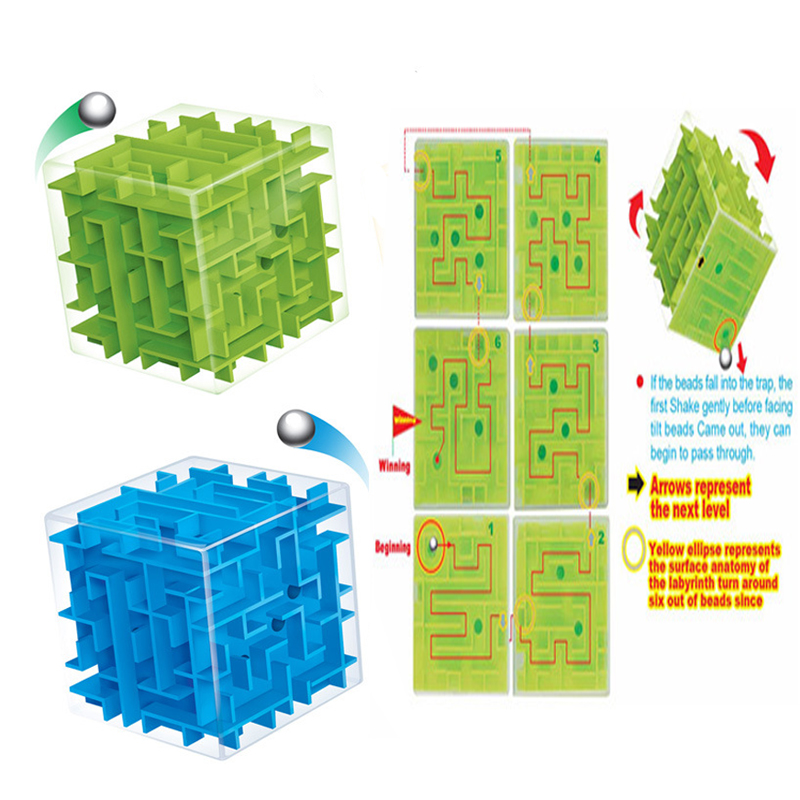 3D Plastic Labyrinth Cube