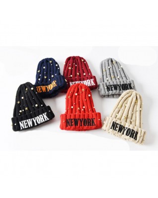 Fashion Ladies Winter Wool Hats With Pearls