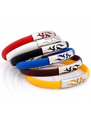 Titanium steel silicone bracelet with hollow-carved personal logo