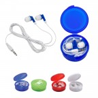 Earbuds with round case