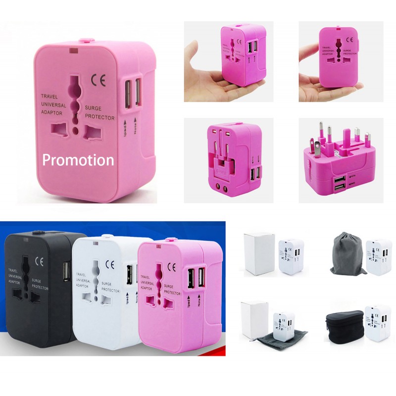Universal Travel Adapter Travel Plug With 2 USB Ports