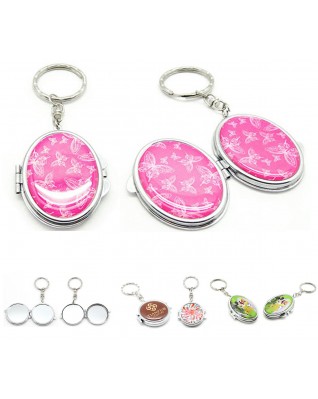 Folding Mirror With Key Ring