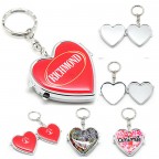 Heart-shaped Folding Mirror With Key Ring 