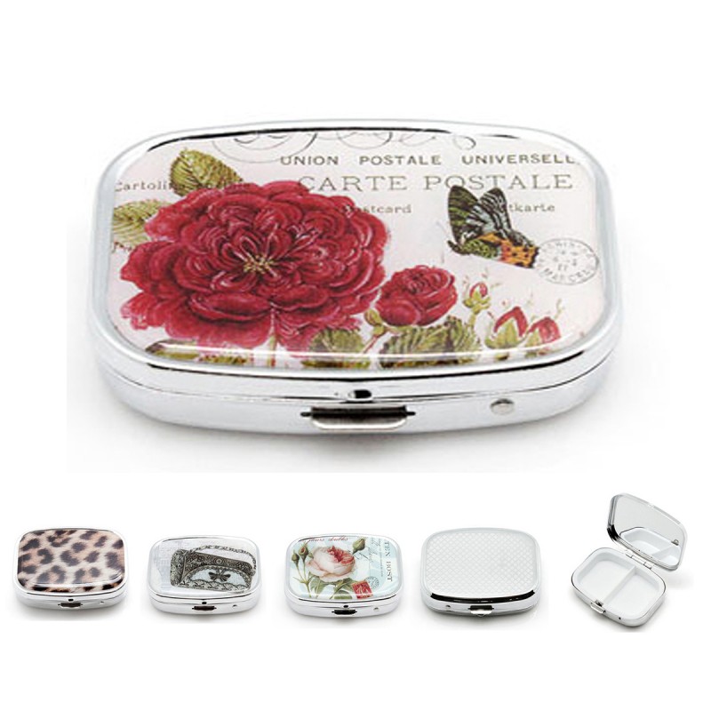 2 Grid Metal Pill Box Pill Case