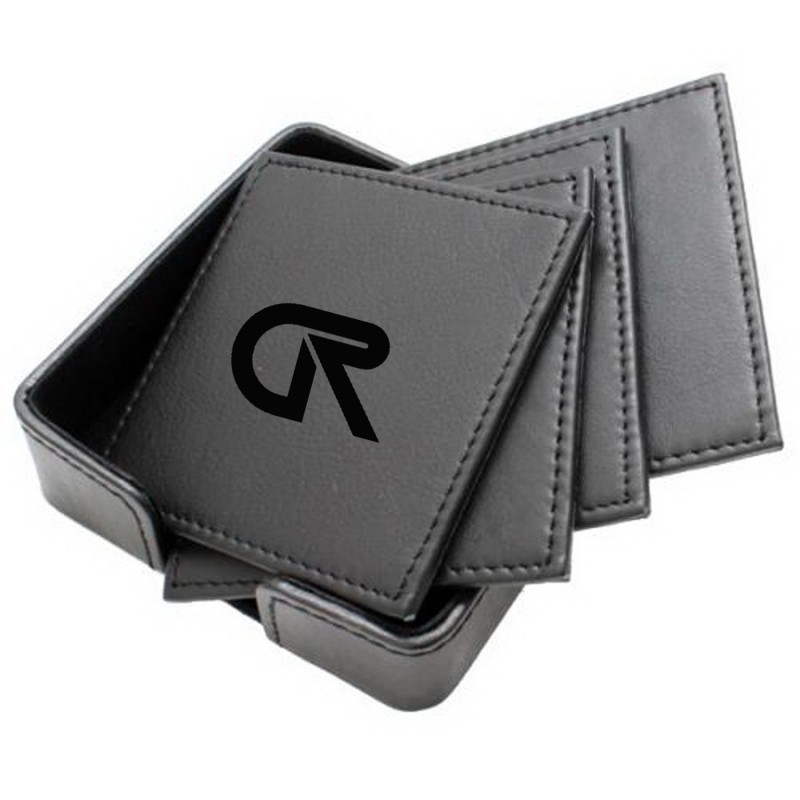 Square Leather Coaster Set