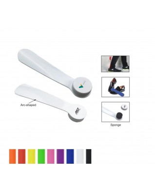Shoe horn with shoe  brush  