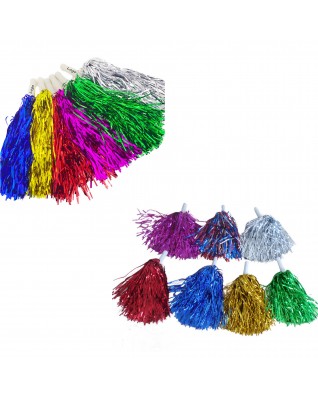 Plastic Cheerleader Pom Poms Party Costume Accessory Set 