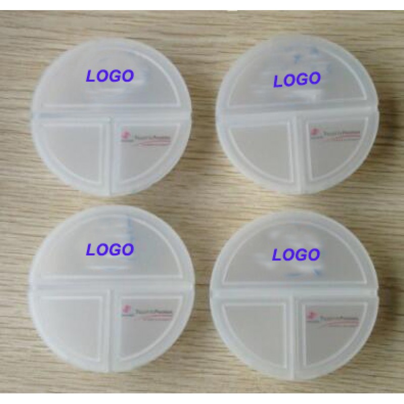 3 Slots Round Pill/Drug Box Case Storage Dispenser Holder Organizer
