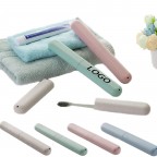 Portable Plastic and Wheat Straw Toothbrush Case