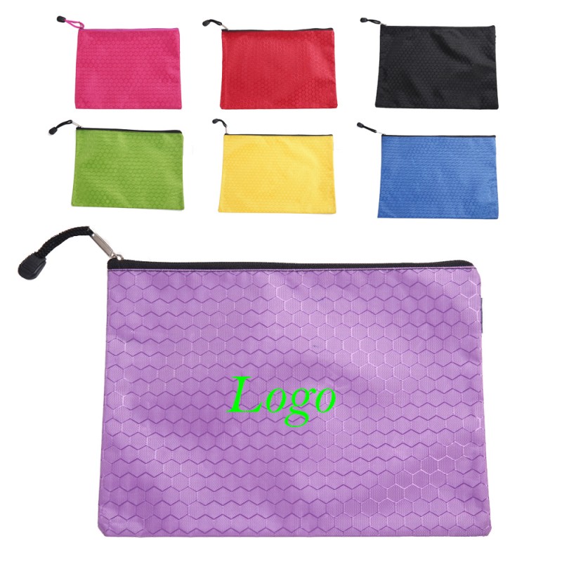 A4 Football Pattern Zipper File Pouch