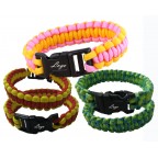 Knitted Paracord Survival Bracelet With Plastic Buckle