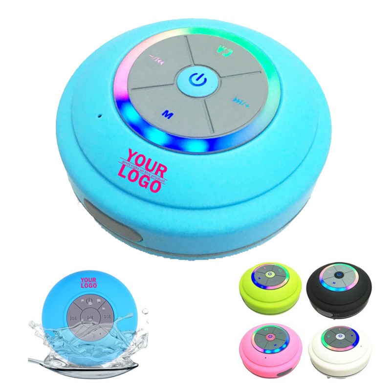 Waterproof Bluetooth Speaker with LED Lights ABS plastic