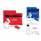 Mobile Tech Home and Auto Charging Kit with Earbuds & Cloth