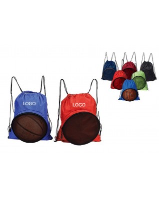 Nylon Basketball Drawstring Backpack