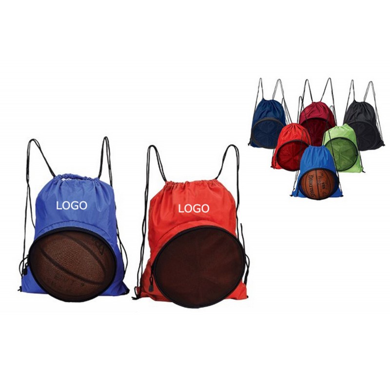 Nylon Basketball Drawstring Backpack