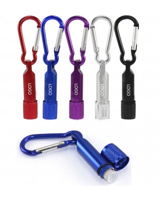 Mini Colorful LED Flashlight Torch Light Carabiner Keychain Outdoor
