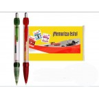 Retractable plastic pen with banner