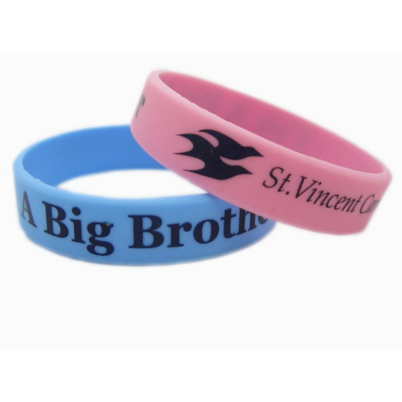 Silkscreen printed silicone bracelet