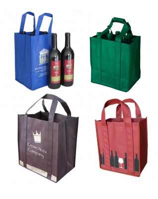 Non-Woven 4-Bottle Wine Tote
